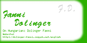 fanni dolinger business card